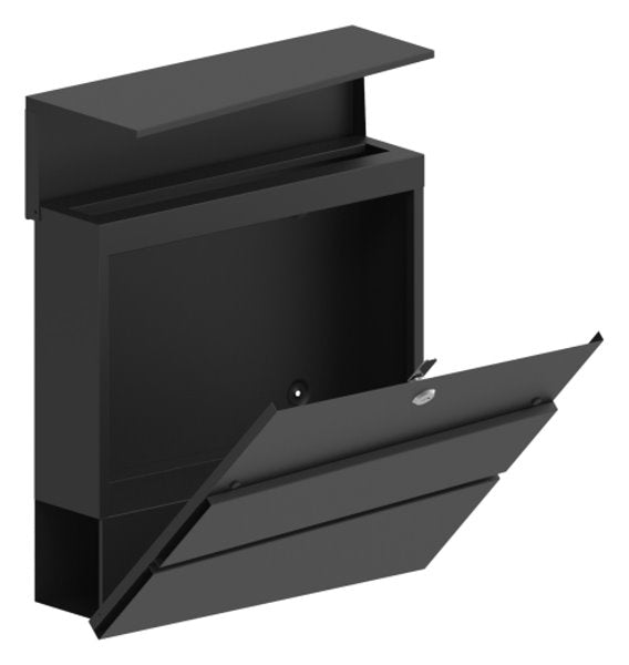 Briefkasten Liron in Stahl, schwarz lackiert