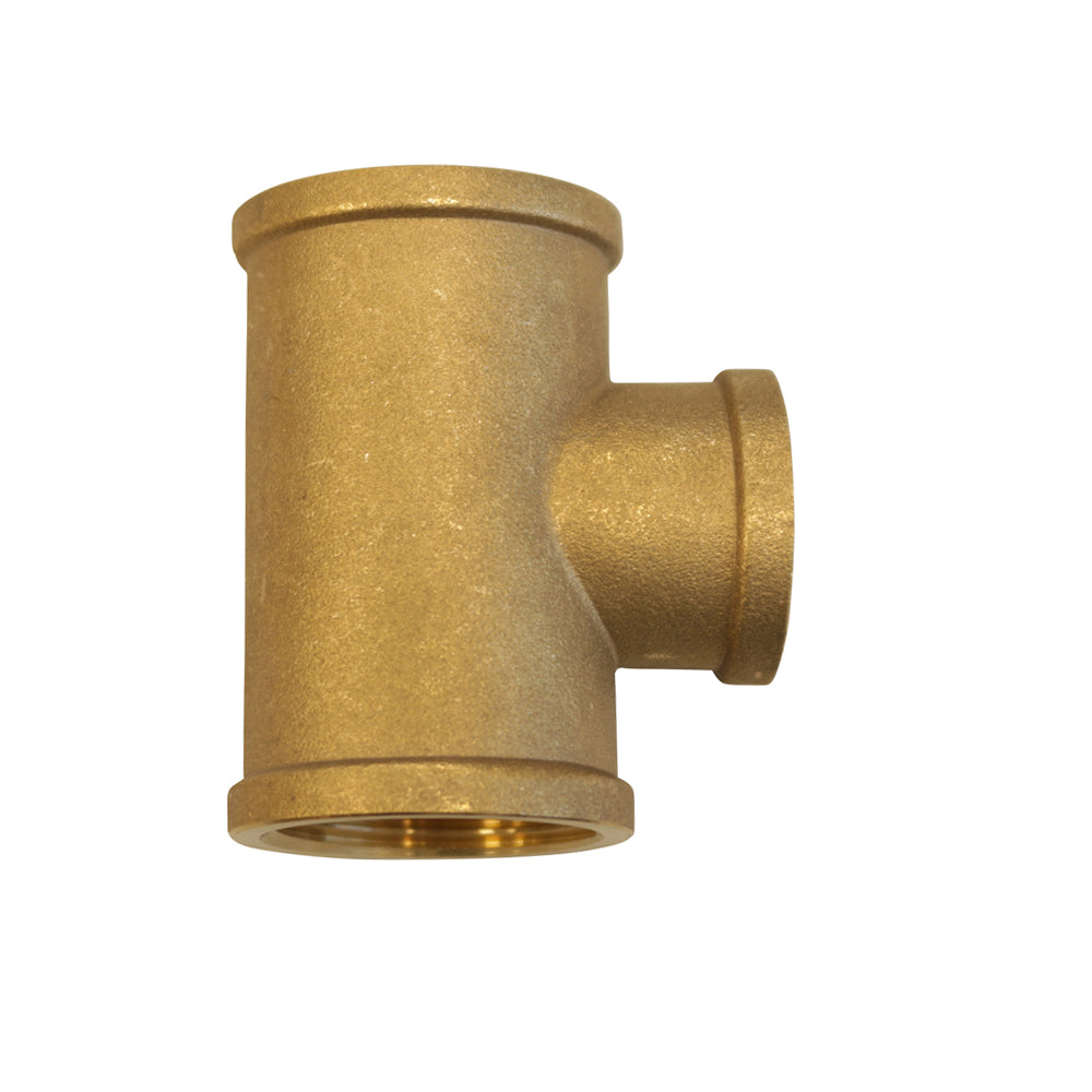 T-Stück reduziert, IG 3/4" - IG 1/2" - IG 3/4" aus Messing