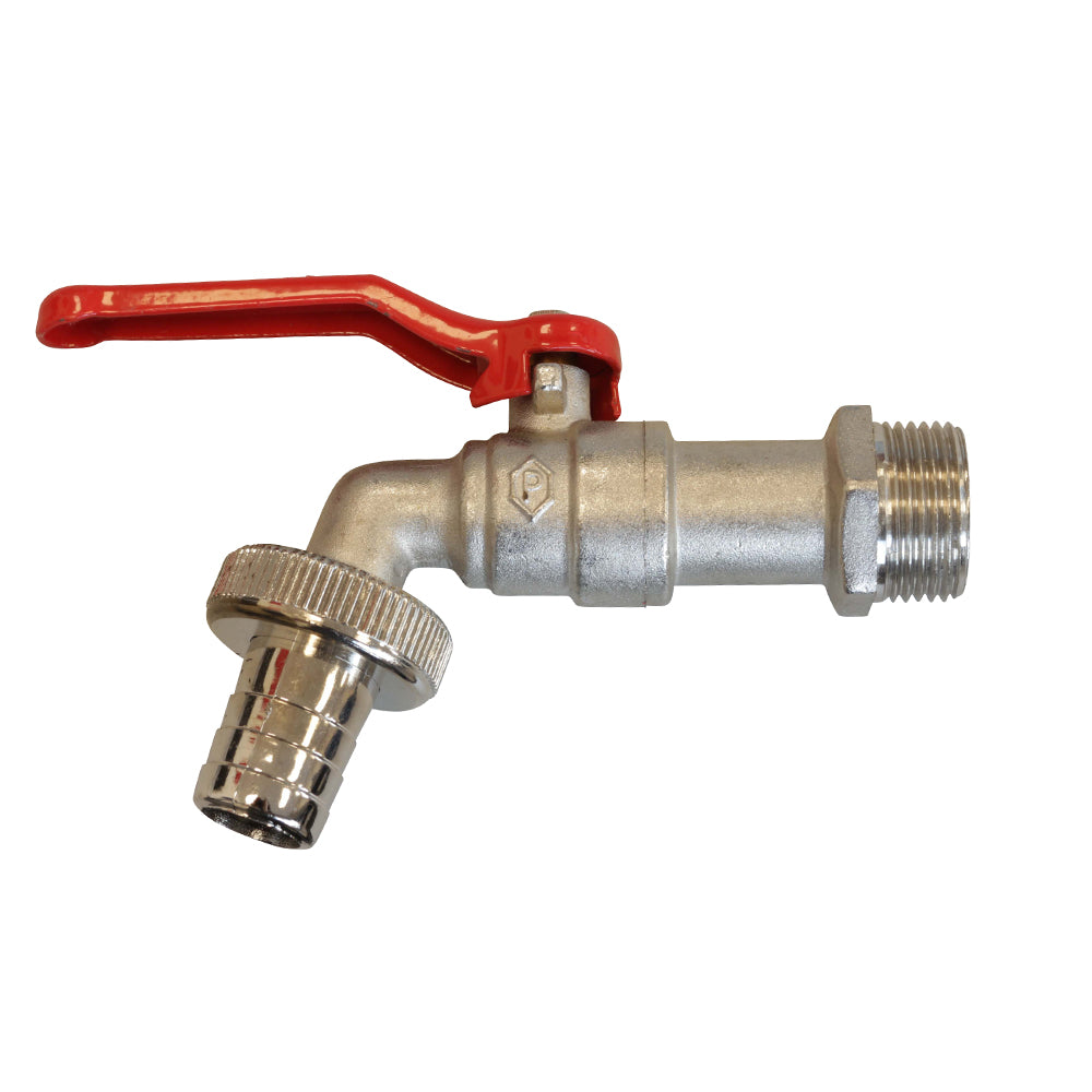 Kugelauslaufventil standard, AG 3/4" - Tülle 3/4", aus Messing