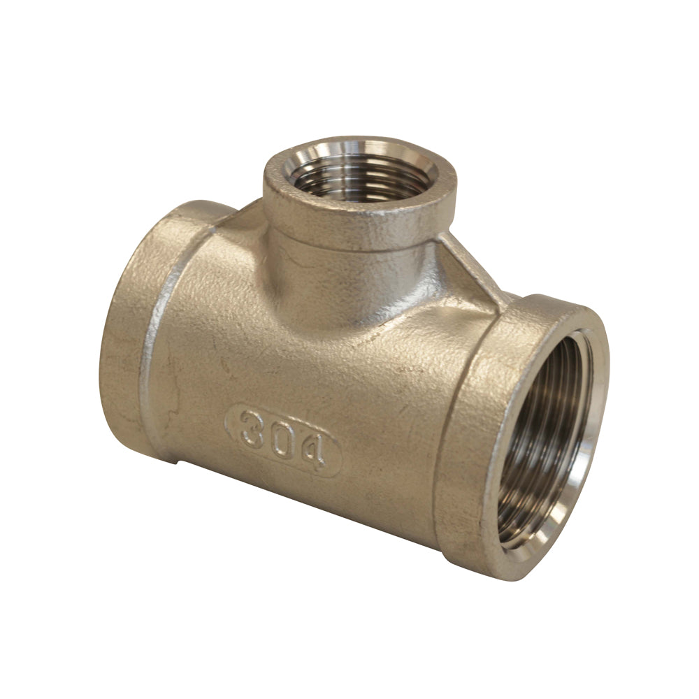T-Stück reduziert, IG 1 x 1/2 x 1" aus V2A Edelstahl
