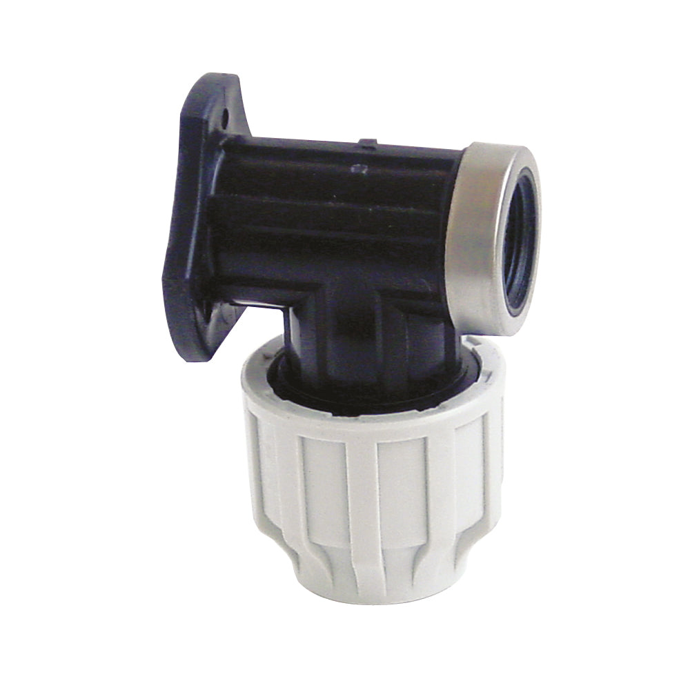 Wandanschluss 90°, Verschraubung 20mm - IG 1/2", aus Plastik