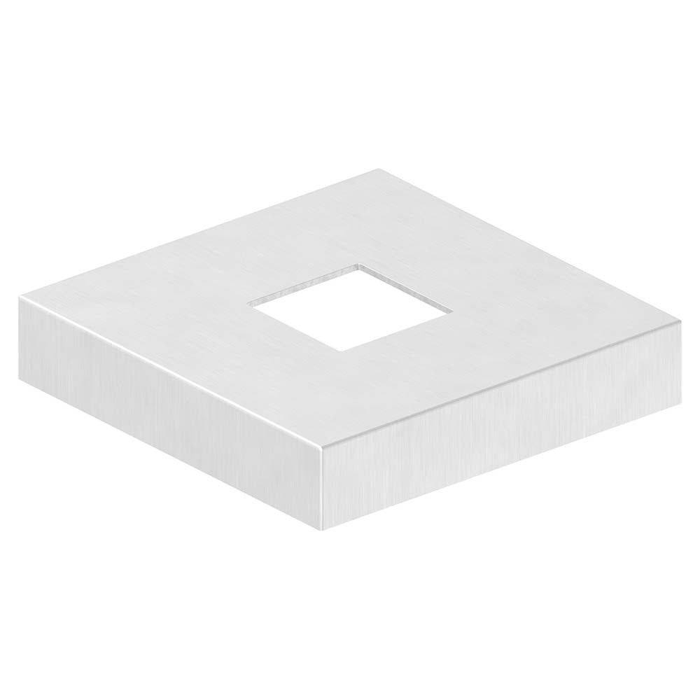 Abdeckrosette quadratisch 129 x 129 x 25mm, Wandstärke 2mm, Bohrung 40,5 x 40,5mm