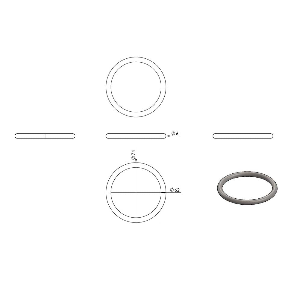 Ring, Außendurchmesser 62mm, verschweißt und elektropoliert, Rundmaterial 6mm