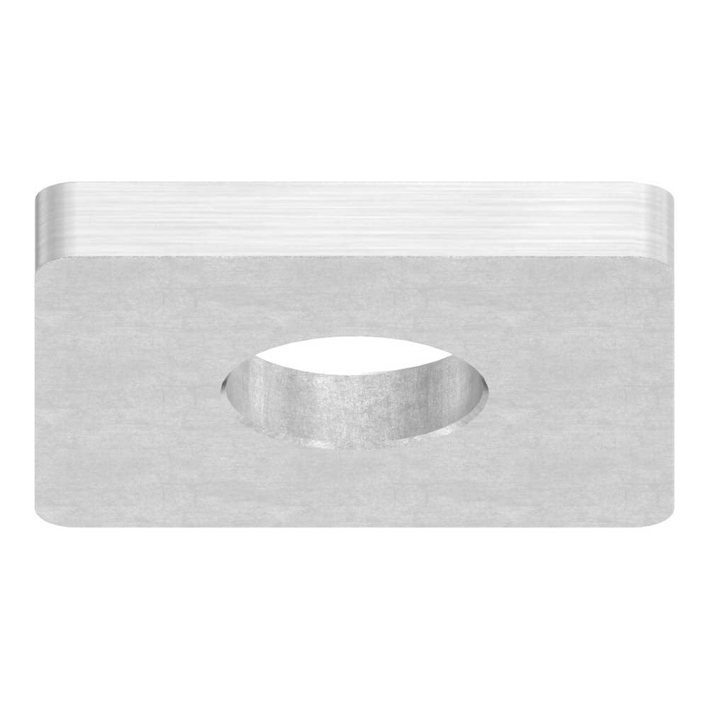 V4A Platte, mit Bohrung 12,1mm, zum Aufschweißen, für Vierkantrohr 30 x 30mm