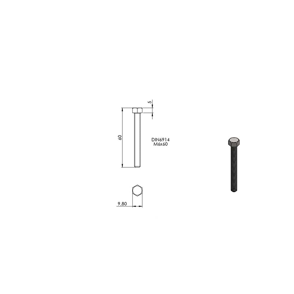 Gewindeterminal zur Selbstmontage mit Gelenk, für Pfosten ø 42,4 mm und ø 8mm Seil