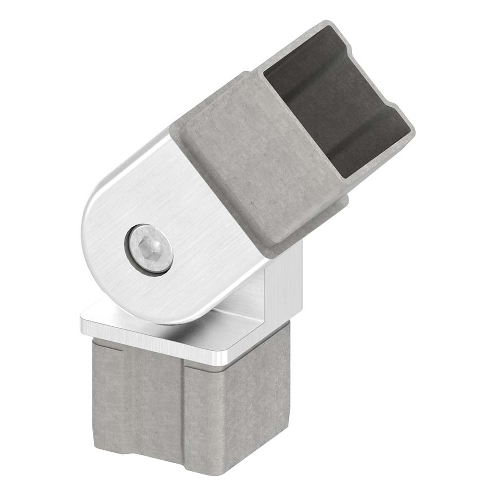 V2A Gelenkstück zum Stecken, für Rohr 40 x 40 x 2,0mm