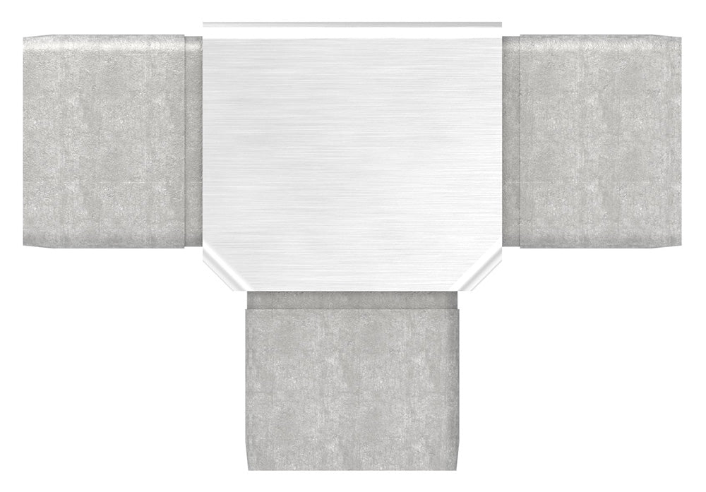 T-Stück, mit 3 gleichen Abgängen, zum Stecken, für Rohr 40 x 40 x 2,0mm