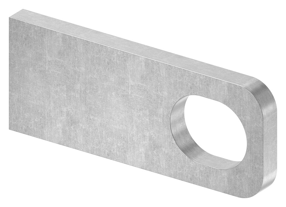 Anschweißlasche 100 x 40mm, Stärke 8mm, mit 24 x 30mm Langloch, Stahl roh
