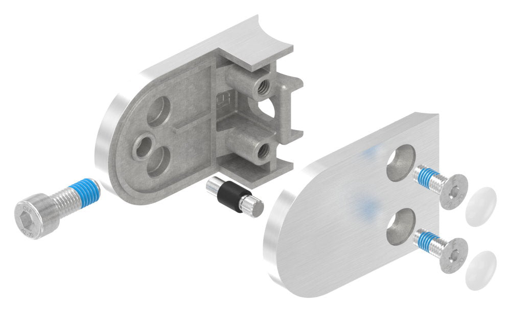Glasklemme Modell 12, Anschluss für ø 33,7mm Rohr, für Glasstärke 1,5 - 10,76mm
