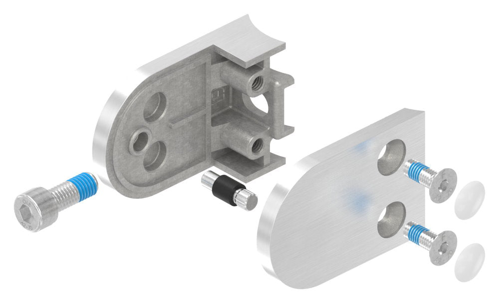 Glasklemme Modell 12, Anschluss für ø 42,4mm Rohr, für Glasstärke 1,5 - 10,76mm