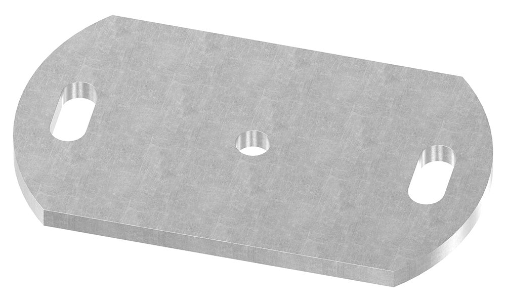 Ankerplatte 170 x 100mm, Stärke 8mm, mit zwei 13 x 30mm Langlöcher und ø 12,5mm Mittelbohrung, Stahl roh
