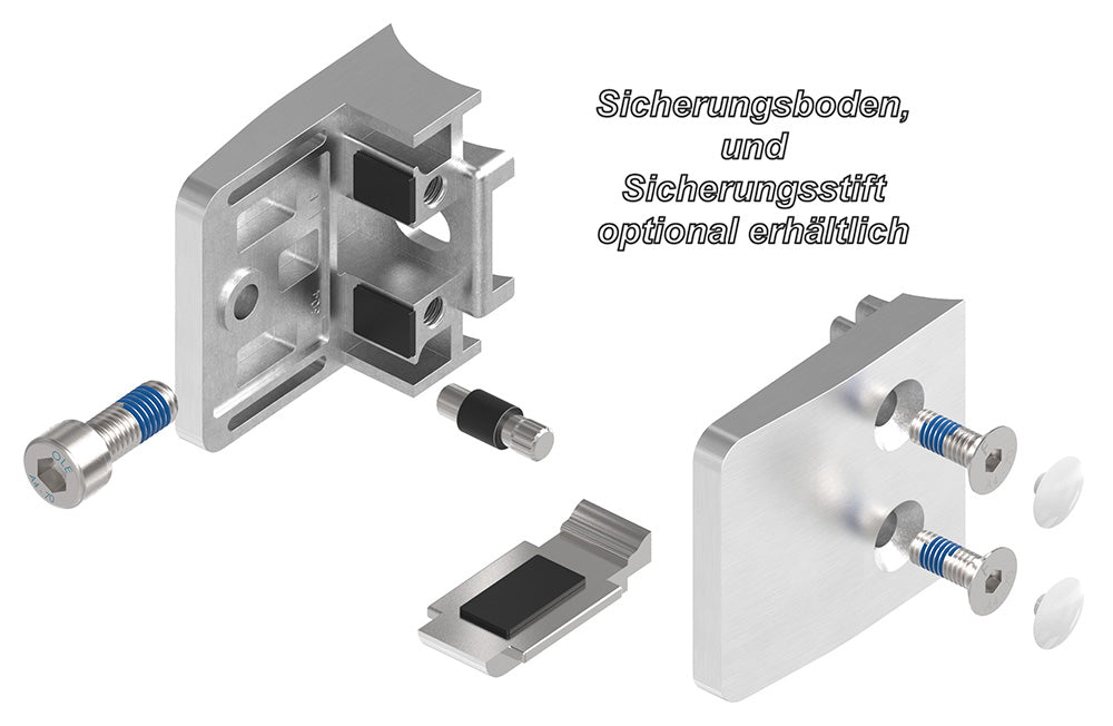 Glasklemme Modell 14, Anschluss für ø 48,3mm Rohr, für Glasstärke 1,5 - 12,76mm