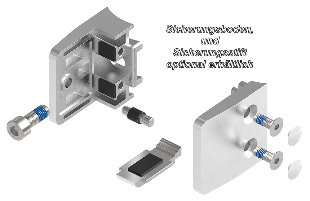 Glasklemme Modell 14, Anschluss für ø 60,3mm Rohr, für Glasstärke 1,5 - 12,76mm