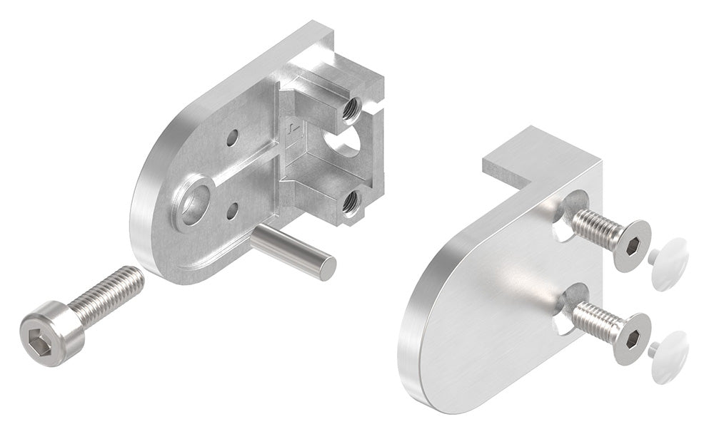 Glasklemme Modell 16, flacher Anschluss, für Glasstärke 1,5 - 8,76mm