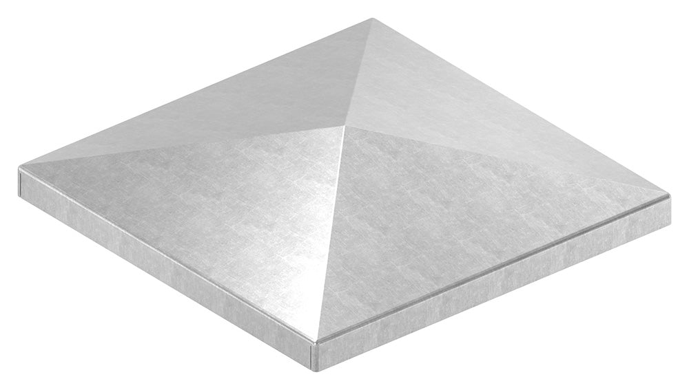 Pyramidenkappe für Quadratrohr 120 x 120mm, Stahl roh