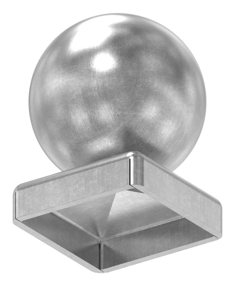 Pyramidenkappe mit Hohlkugel ø 40mm, für Quadratrohr 30 x 30mm, Stahl roh