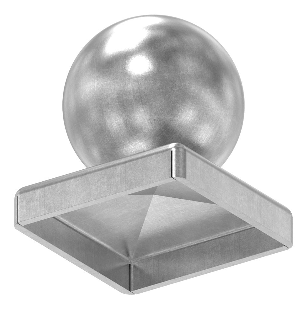Pyramidenkappe mit Hohlkugel ø 40mm, für Quadratrohr 40 x 40mm, Stahl roh