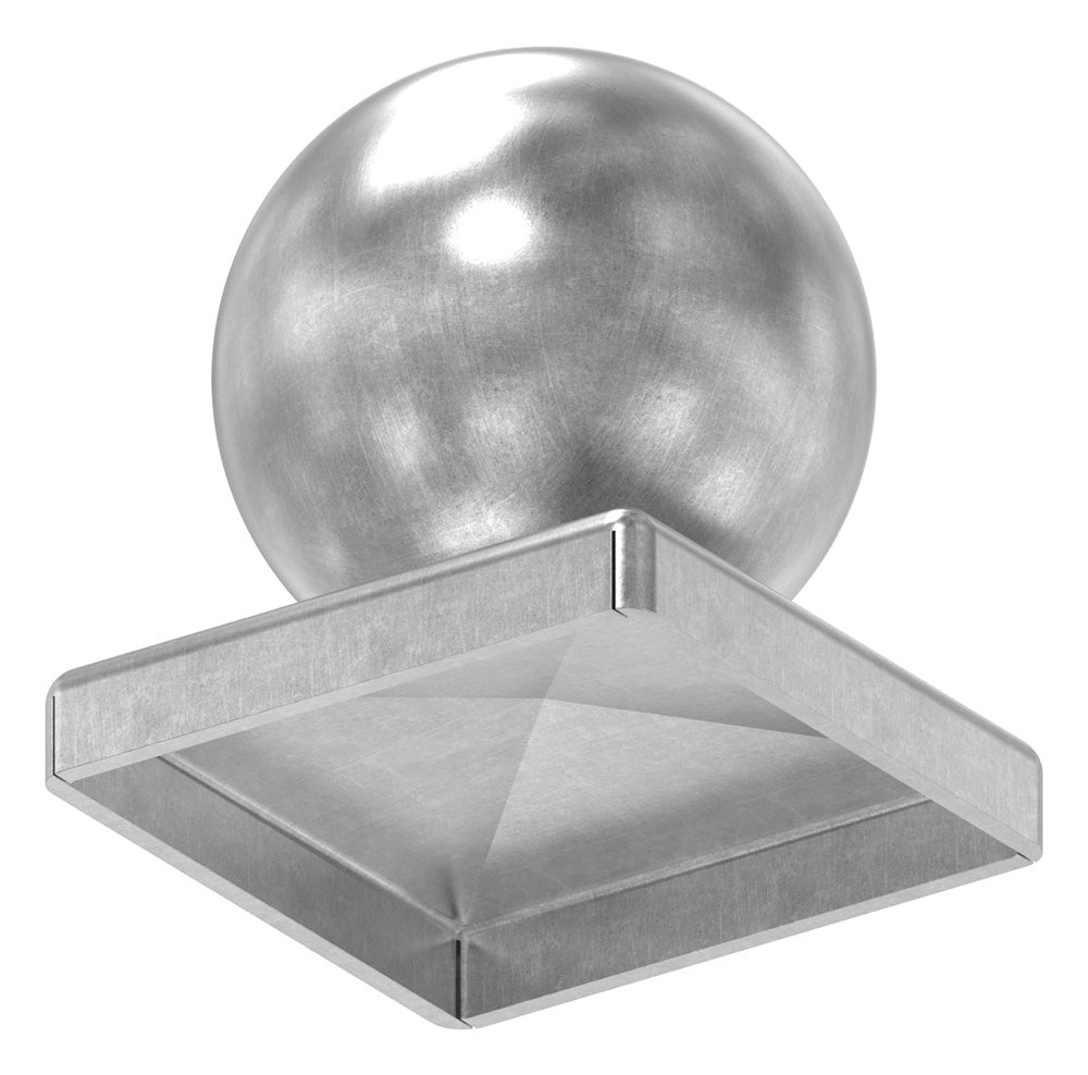 Pyramidenkappe mit Hohlkugel ø 50mm, für Quadratrohr 50 x 50mm, Stahl roh