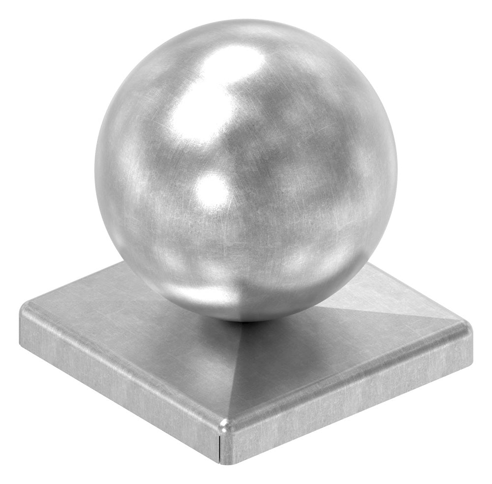 Pyramidenkappe mit Hohlkugel ø 60mm, für Quadratrohr 60 x 60mm, Stahl roh