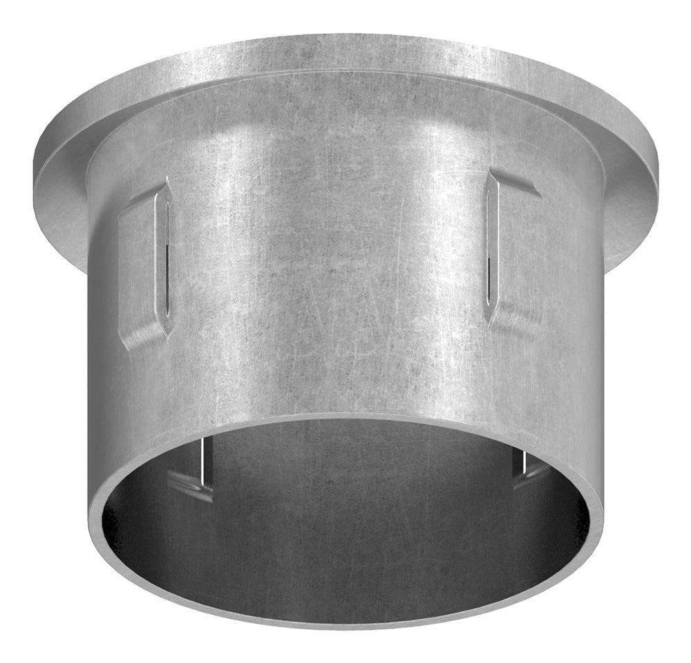 Stahleinschlagstopfen für Rohr ø 42,4mm, mit Wandstärke 3,0-3,5mm, leicht gewölbt, mit Gewinde M8
