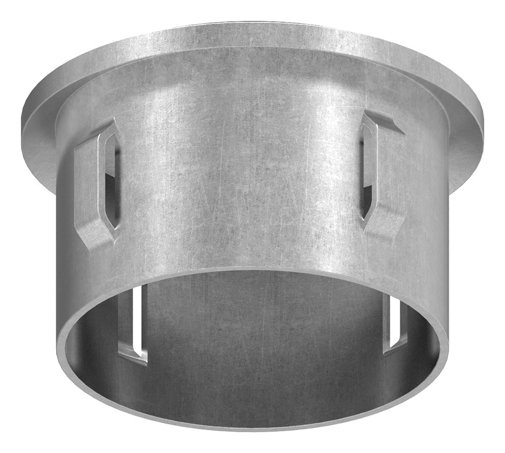 Stahleinschlagstopfen für Rohr ø 48,3mm, mit Wandstärke 1,8-2,2mm, leicht gewölbt, mit Gewinde M8