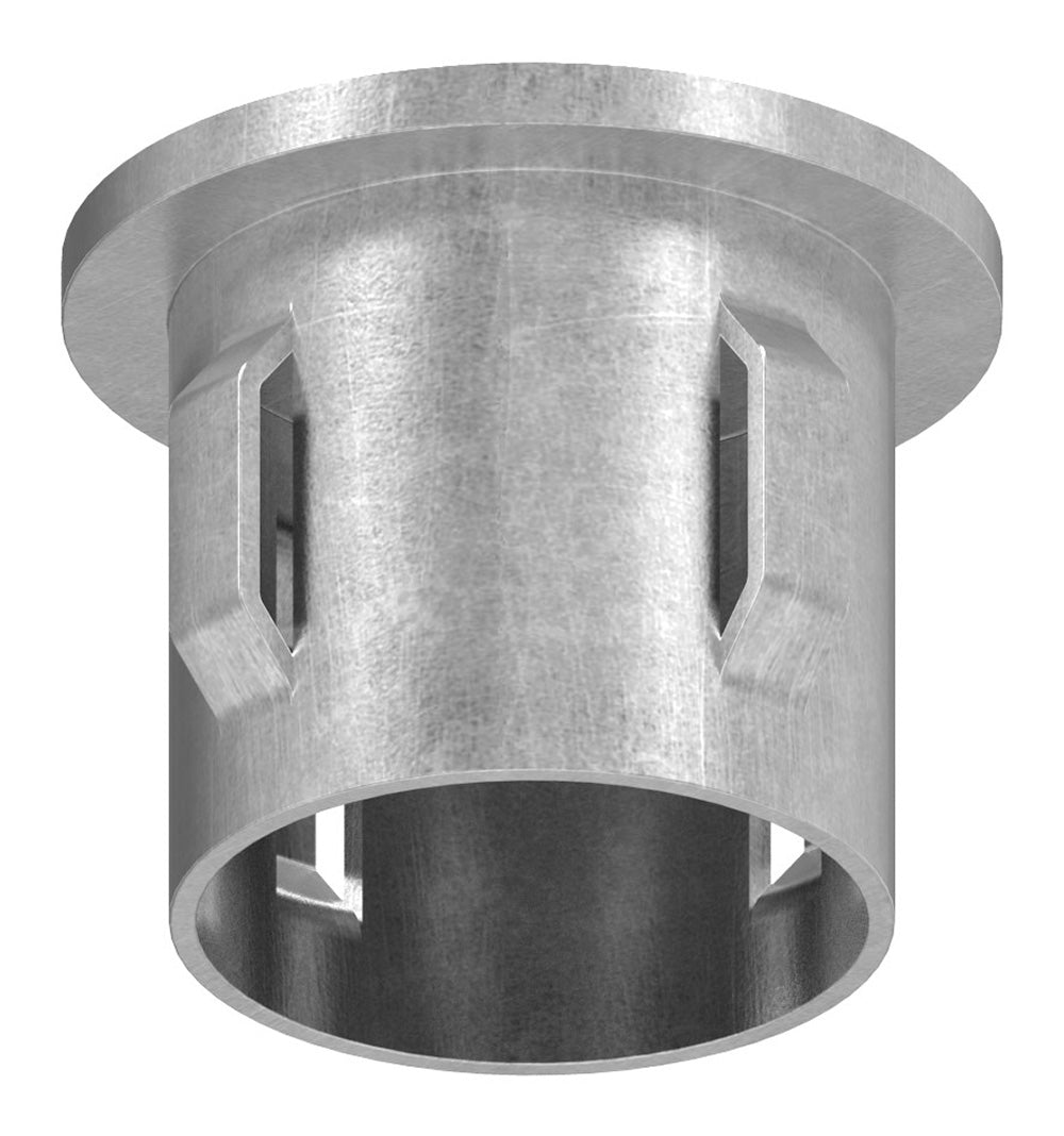 Stahleinschlagstopfen für Rohr ø 33,7mm, mit Wandstärke 1,8-2,2mm, flach, mit Gewinde M8