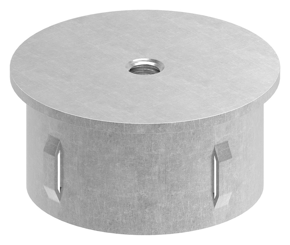 Stahleinschlagstopfen für Rohr ø 60,3mm, mit Wandstärke 2,5-2,9mm, flach, mit Gewinde M8