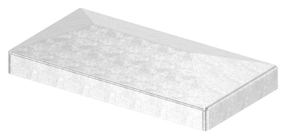 Pyramidenkappe für Rechteckrohr 80 x 40mm, Stahl roh
