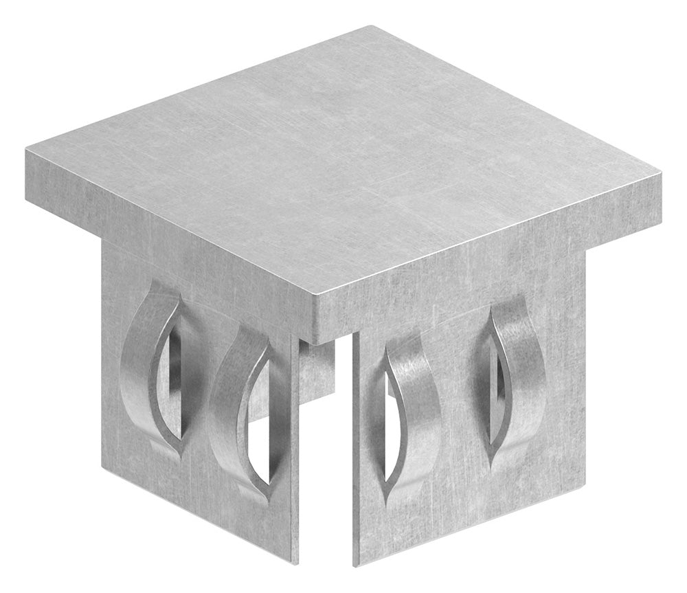 Stahleinschlagstopfen für Quadrat- oder Rechteckrohr 40 x 40mm, mit Wandstärke 2,0-3,0mm, flach