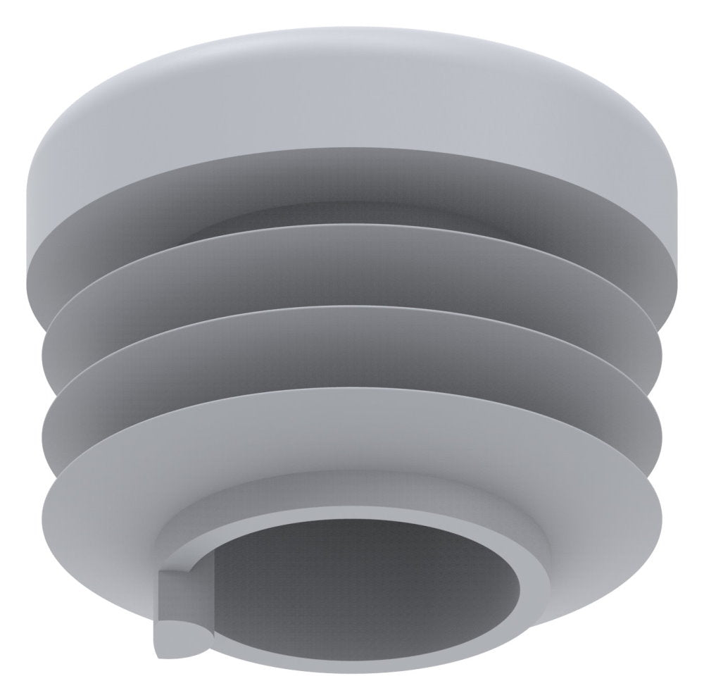 Kunststoff Einsteckkappe für Rundrohr ø 21,3mm mit Wandstärke 1,0-2,5mm, in Grau