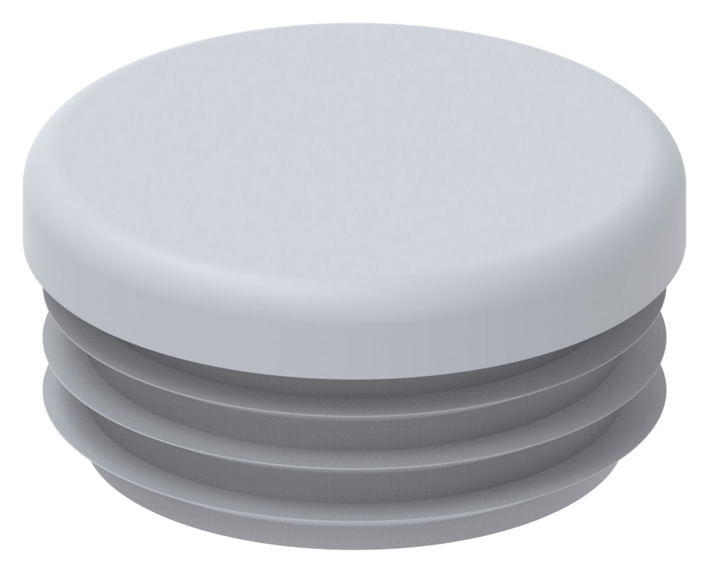 Kunststoff Einsteckkappe für Rundrohr ø 33,7mm mit Wandstärke 1,0-2,0mm, in Grau