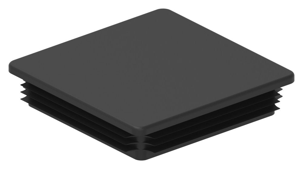 Kunststoff Einsteckkappe für Vierkantrohre 120 x 120mm mit Wandstärke 2,5-5,0mm, in Schwarz