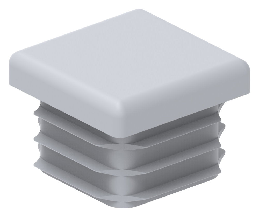 Kunststoff Einsteckkappe für Vierkantrohre 25 x 25mm mit Wandstärke 1,5-2,0mm in Grau