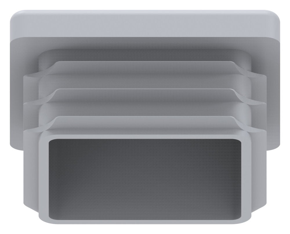 Kunststoff Einsteckkappe für Vierkantrohre 40 x 40mm mit Wandstärke 3,0mm in Grau