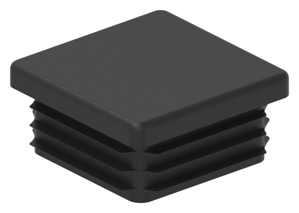 Kunststoff Einsteckkappe für Vierkantrohre 40 x 40mm mit Wandstärke 1,5-2,0mm, in Schwarz