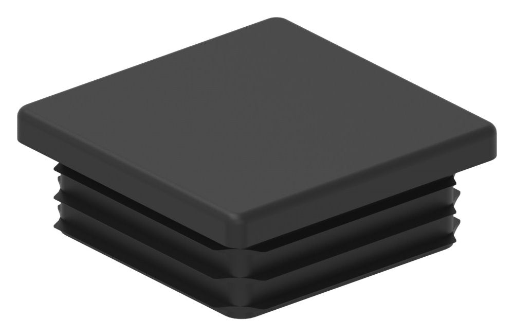 Kunststoff Einsteckkappe für Vierkantrohre 50 x 50mm mit Wandstärke 3mm, in Schwarz