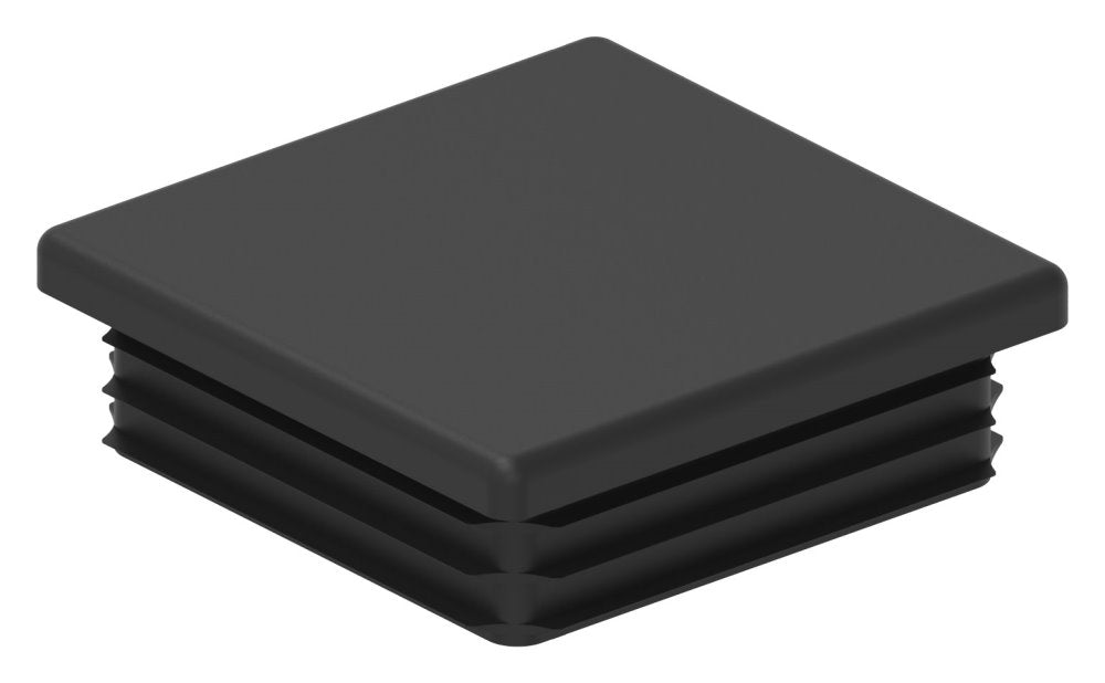 Kunststoff Einsteckkappe für Vierkantrohre 60 x 60mm mit Wandstärke 3,0mm, in Schwarz