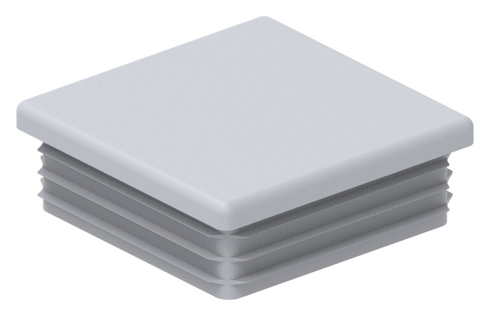 Kunststoff Einsteckkappe für Vierkantrohre 60 x 60mm mit Wandstärke 1,5-2,0mm in Grau