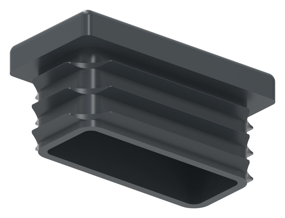 Kunststoff Einsteckkappe für Rechteckrohre 40 x 20mm mit Wandstärke 1,0-3,0mm, in Anthrazitgrau