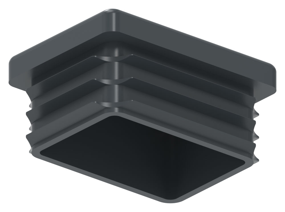 Kunststoff Einsteckkappe für Rechteckrohre 40 x 30mm mit Wandstärke 1,0-3,0mm, in Anthrazitgrau