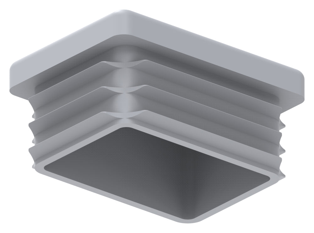 Kunststoff Einsteckkappe für Rechteckrohre 40 x 30mm mit Wandstärke 1,0-3,0mm, in Grau