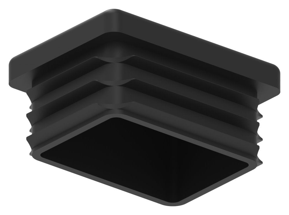 Kunststoff Einsteckkappe für Rechteckrohre 40 x 30mm mit Wandstärke 1,5-2,0mm, in Schwarz