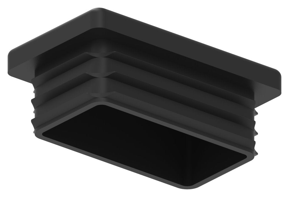 Kunststoff Einsteckkappe für Rechteckrohre 50 x 30mm mit Wandstärke 3,0mm, in Schwarz