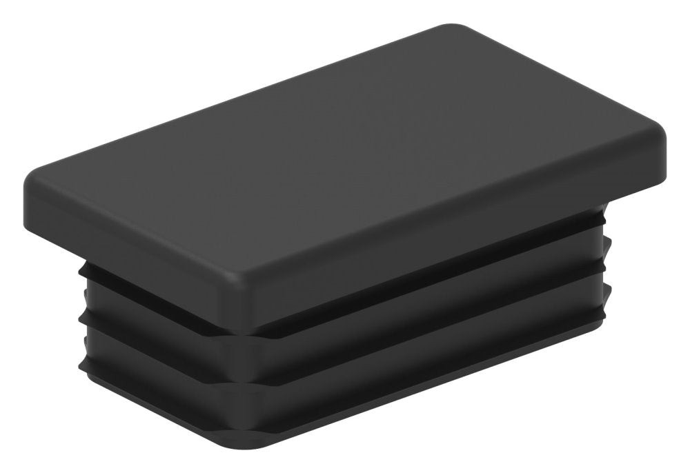 Kunststoff Einsteckkappe für Rechteckrohre 50 x 30mm mit Wandstärke 3,0mm, in Schwarz