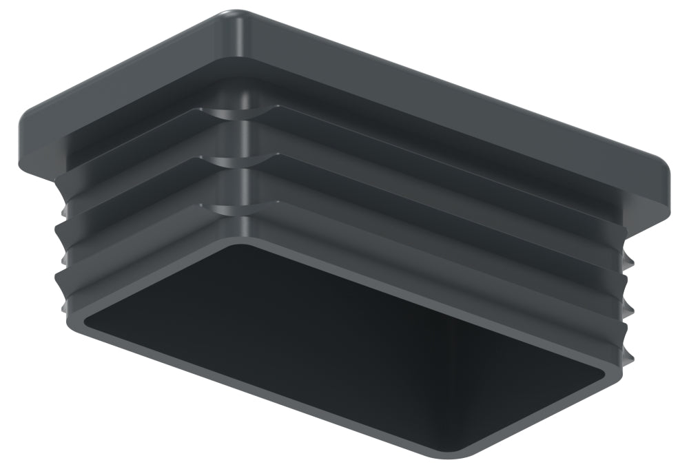 Kunststoff Einsteckkappe für Rechteckrohre 50 x 30mm mit Wandstärke 1,5-2,0mm, in Anthrazitgrau