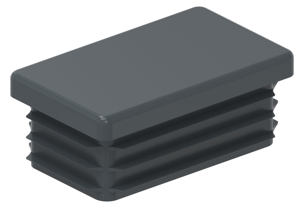 Kunststoff Einsteckkappe für Rechteckrohre 50 x 30mm mit Wandstärke 1,5-2,0mm, in Anthrazitgrau