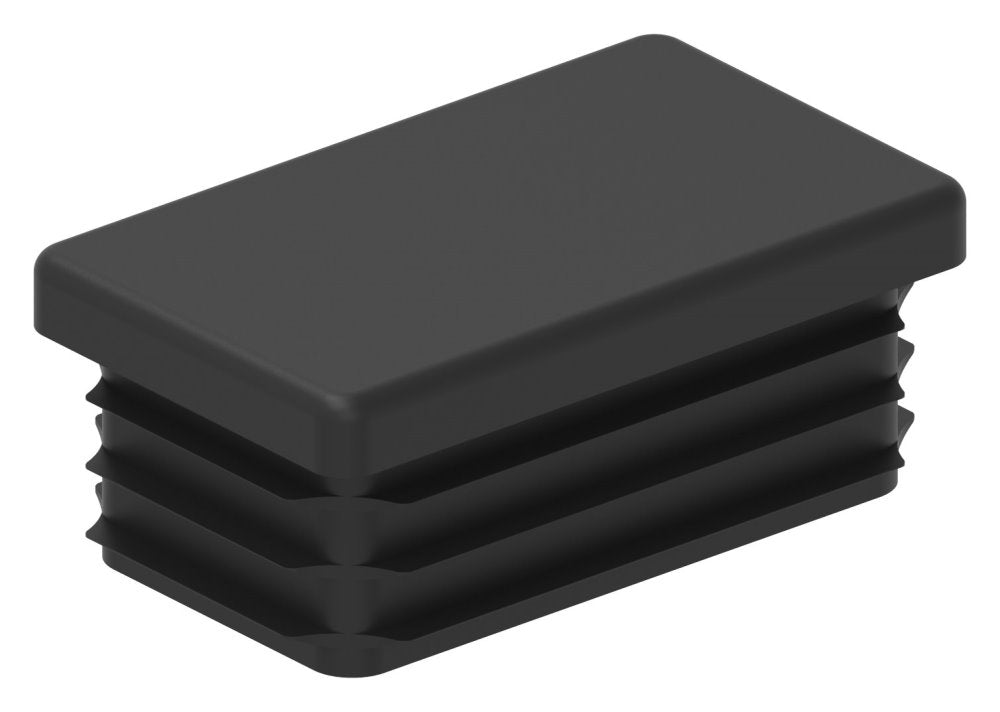 Kunststoff Einsteckkappe für Rechteckrohre 50 x 30mm mit Wandstärke 1,5-2,0mm, in Schwarz