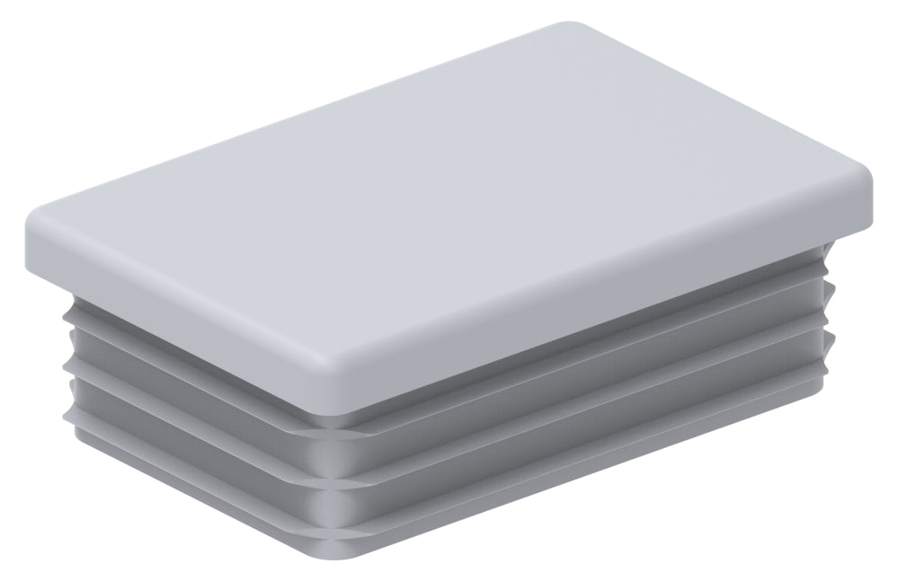 Kunststoff Einsteckkappe für Rechteckrohre 60 x 40mm mit Wandstärke 1,5-2,0mm, in Grau
