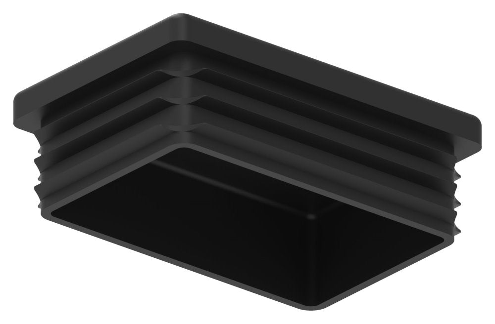 Kunststoff Einsteckkappe für Rechteckrohre 60 x 40mm mit Wandstärke 1,5-2,0mm, in Schwarz