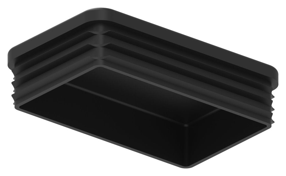 Kunststoff Einsteckkappe für Rechteckrohre 80 x 50mm mit Wandstärke 2,0-4,0mm, in Schwarz